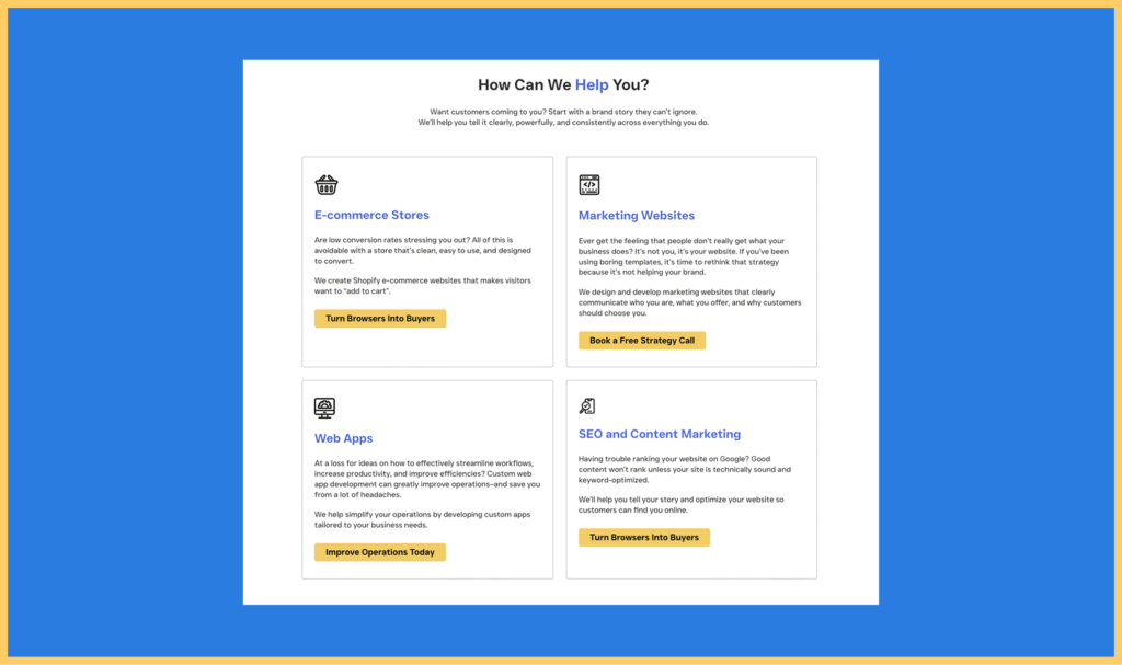 Screenshot showing an example of content.