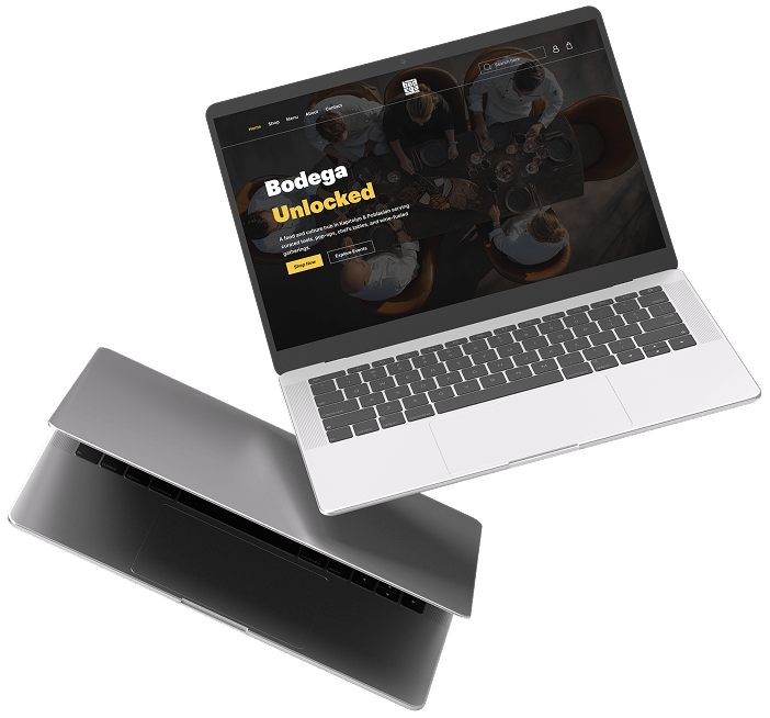 Laptop mockup of a website.