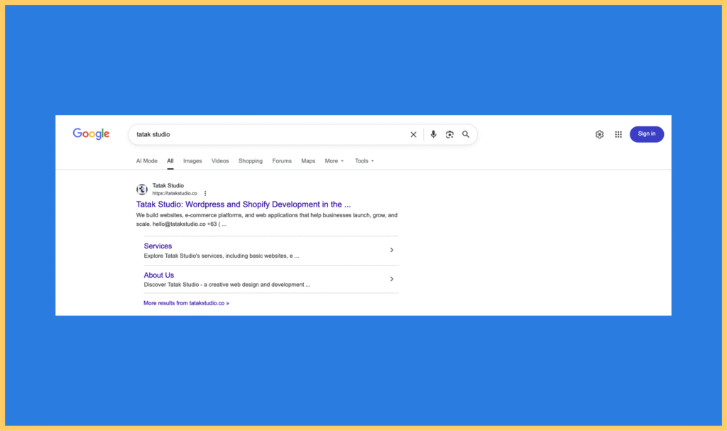 Screenshot of Google search results.